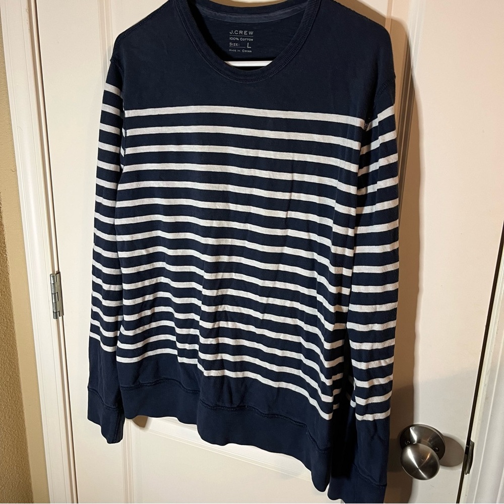 J Crew Distressed Striped Sweater